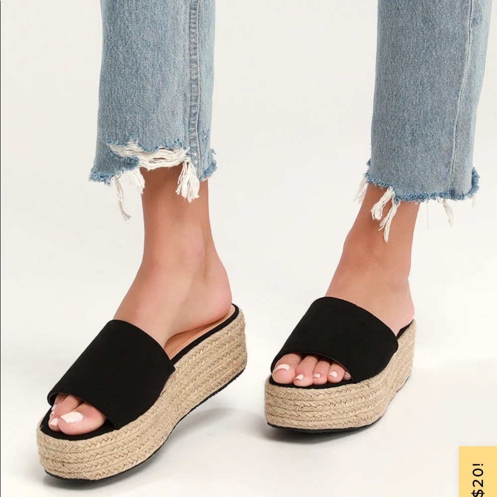 platform cork sandal slide
